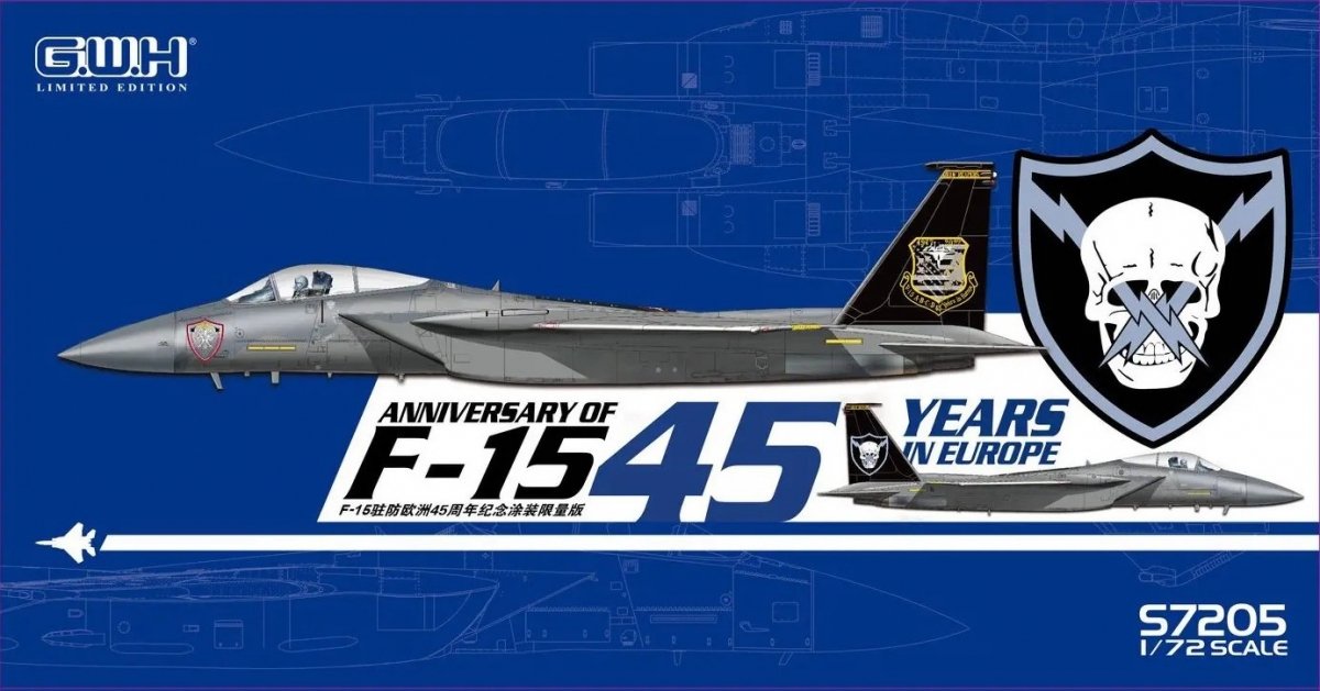 Great Wall Hobby S7205 Édition limitée anniversaire du F-15C Eagle - « 45 ans en Europe » 1/72