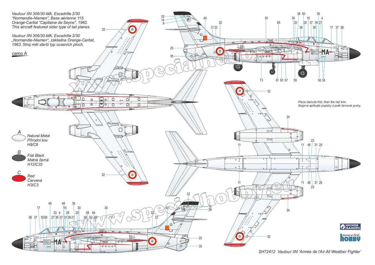 Special Hobby 72412 SO 4050 Vautour II &amp;#39;Armée de l&amp;#39;Air All Weather Fighter&amp;#39; 1/72 – immagine 4