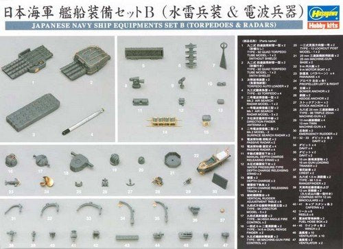 Hasegawa QG41 (72141) Ensemble d'équipement de navire IJN B (1/350)