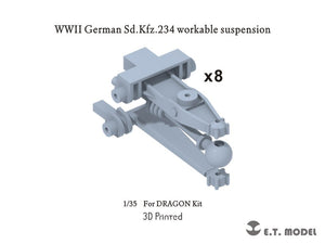 Suspension fonctionnelle (impression 3D) pour maquette DRAGON au 1/35 du char allemand Sd.Kfz.234 de la Seconde Guerre mondiale (modèle ET P35-111). – immagine 2