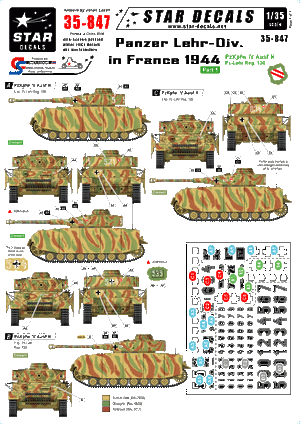 Star Decals 35-847 Panzer Lehr-Division en France 1944 1/35