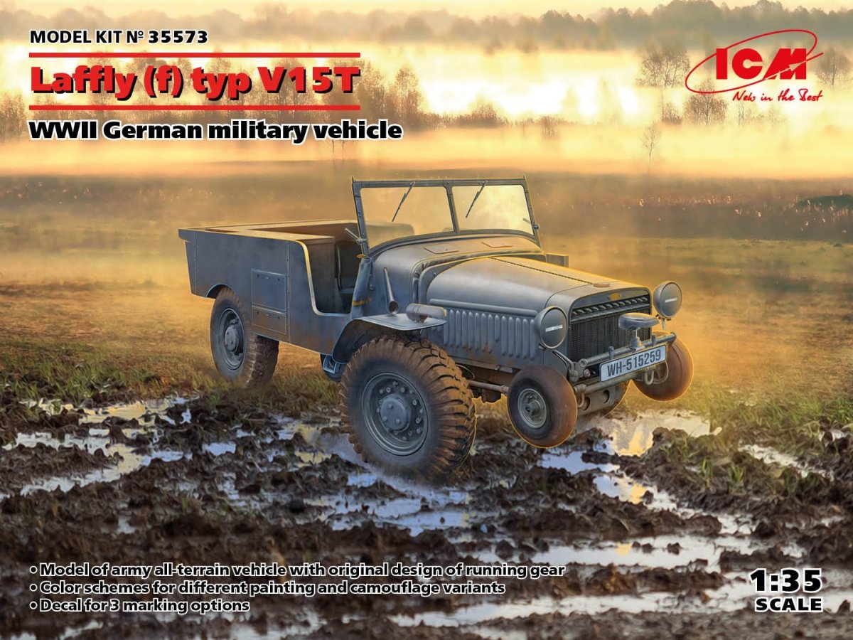 ICM 35573 Laffly (f) Type V15T Véhicule militaire allemand de la Seconde Guerre mondiale 1/35