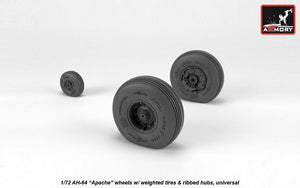 Roues Armory Models AW72336 AH-64 Apache avec pneus lestés et moyeux nervurés, échelle 1/72