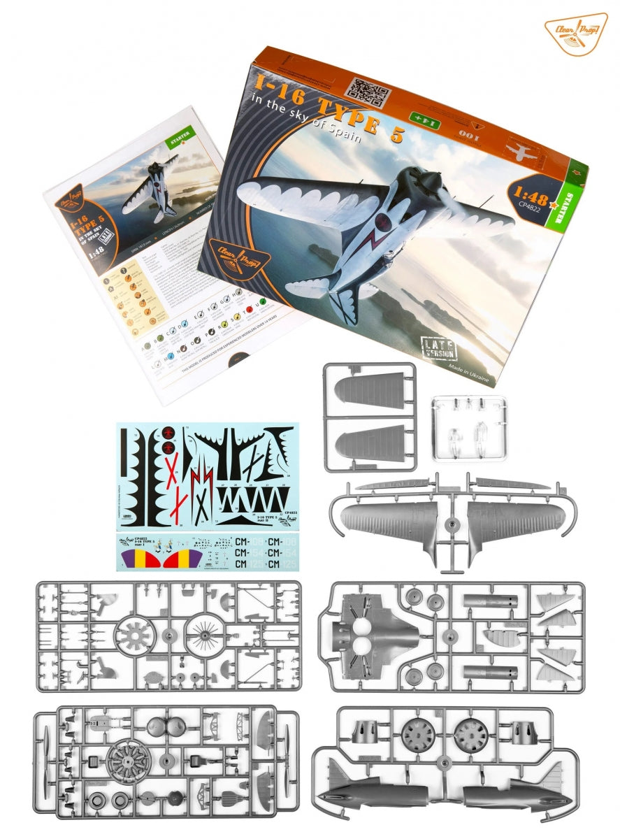 Clear Prop! CP4822 I-16 type 5 (version tardive du ciel espagnol) KIT DE DÉMARRAGE 1/48 – Bild 3