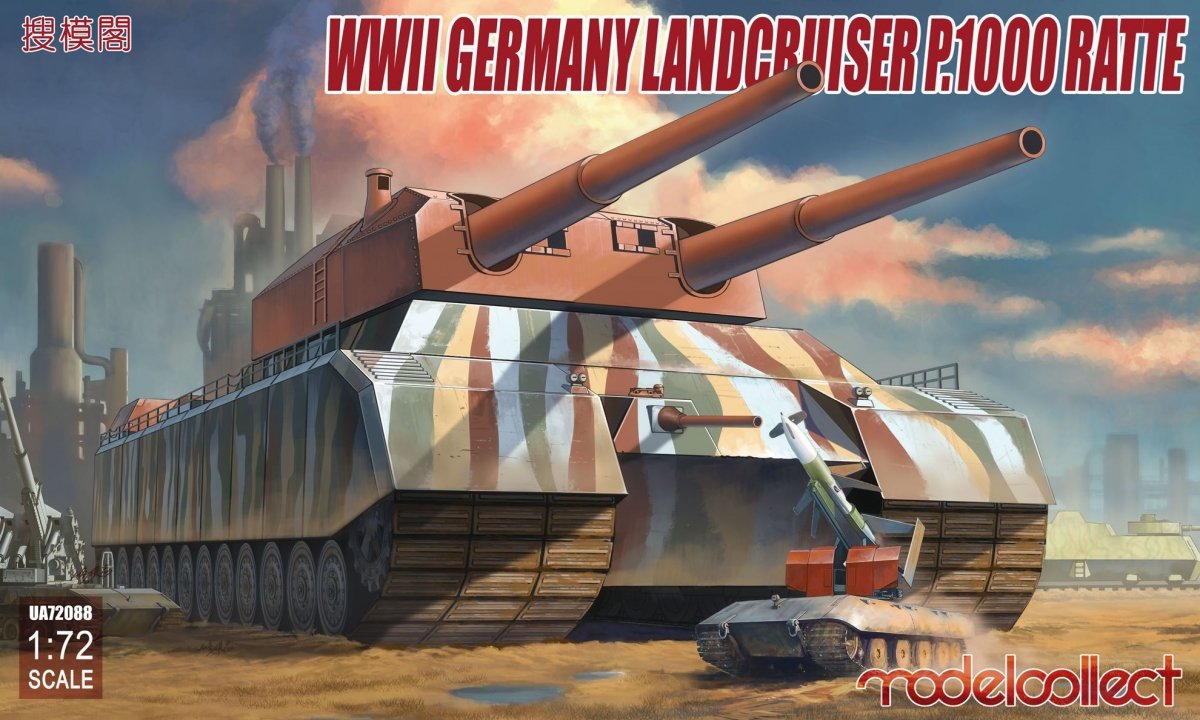 Modelcollect UA72088 Landcruiser allemand P.1000 de la Seconde Guerre mondiale (1/72)