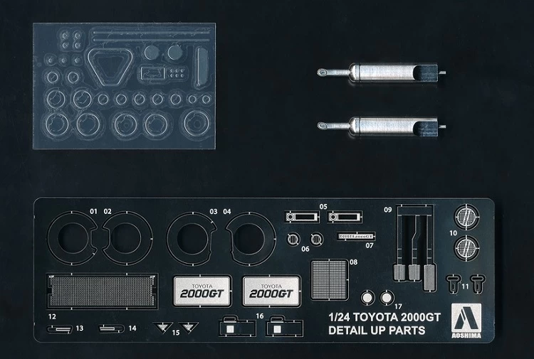 Aoshima 05730 Pièces de détail pour Toyota 2000GT MF10 69 à l&amp;#39;échelle 1/24 – image 2