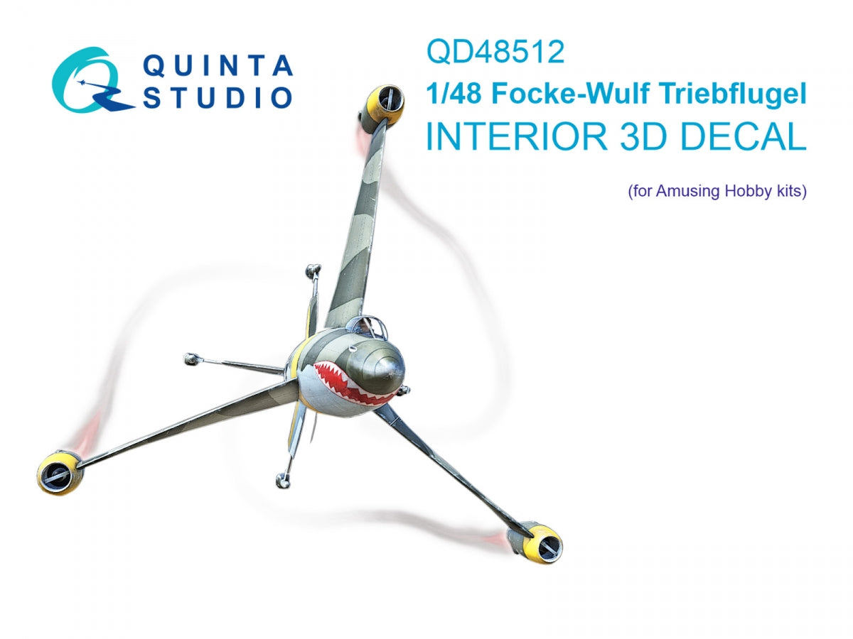 Intérieur coloré imprimé en 3D sur papier décalcomanie Quinta Studio QD48512 FW Triebflugel (loisir amusant) 1/48