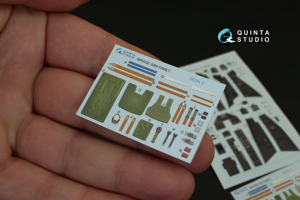 Intérieur imprimé en 3D et coloré sur papier décalcomanie pour le kit Kitty Hawk (Quinta Studio QD32013 Mirage 2000N) à l&amp;#39;échelle 1/32  – image 3