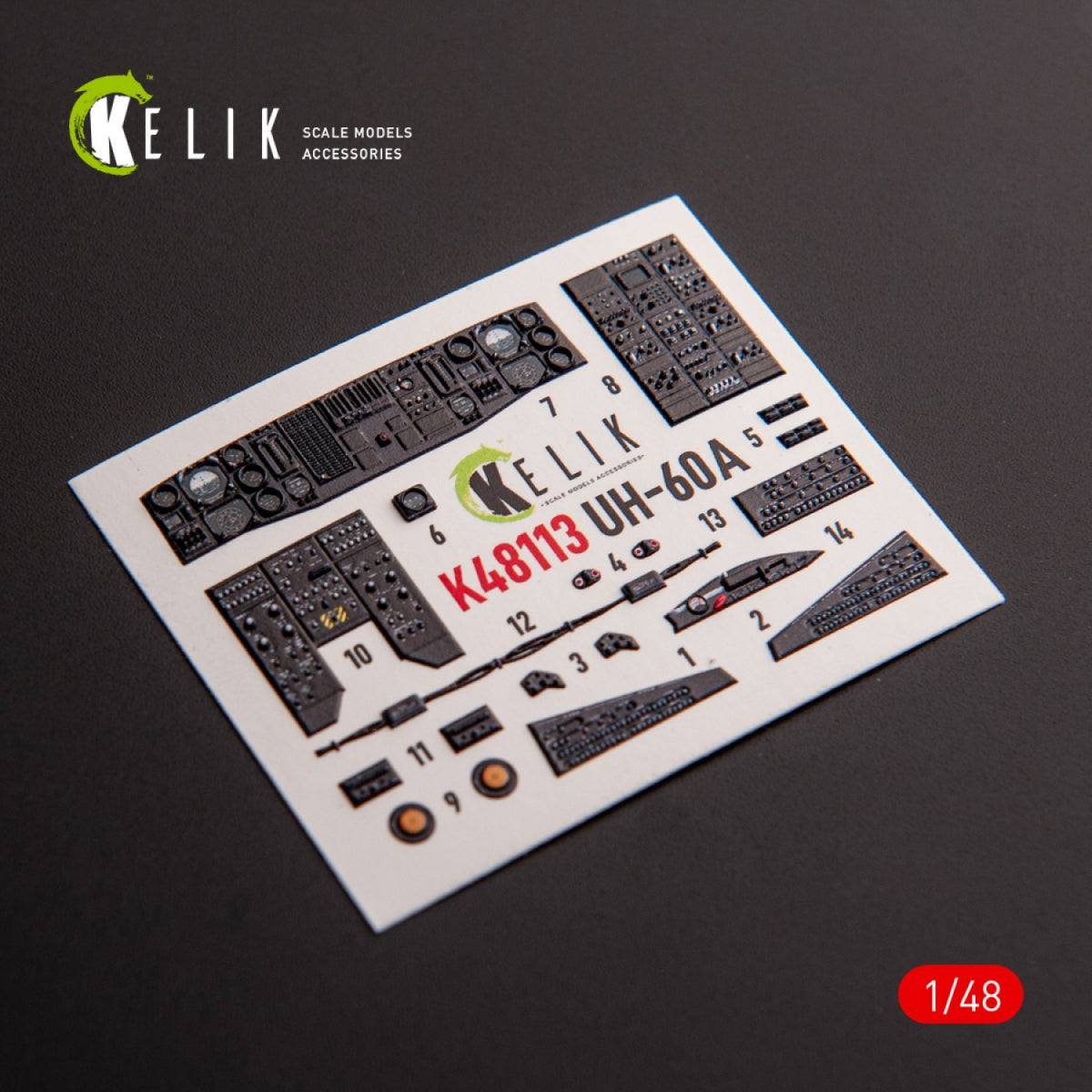 KELIK K48113 UH-60A Black Hawk - Décalcomanies 3D intérieures de type 1 pour kit ICM au 1/48 – image 3