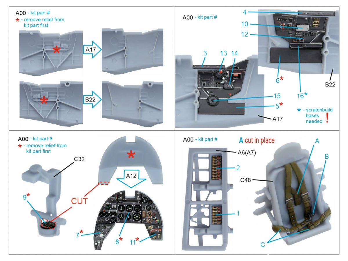 Intérieur coloré imprimé en 3D sur papier décalcomanie Quinta Studio QD72154 Typhoon Mk.1B Late (Airfix) 1/72 – image 2