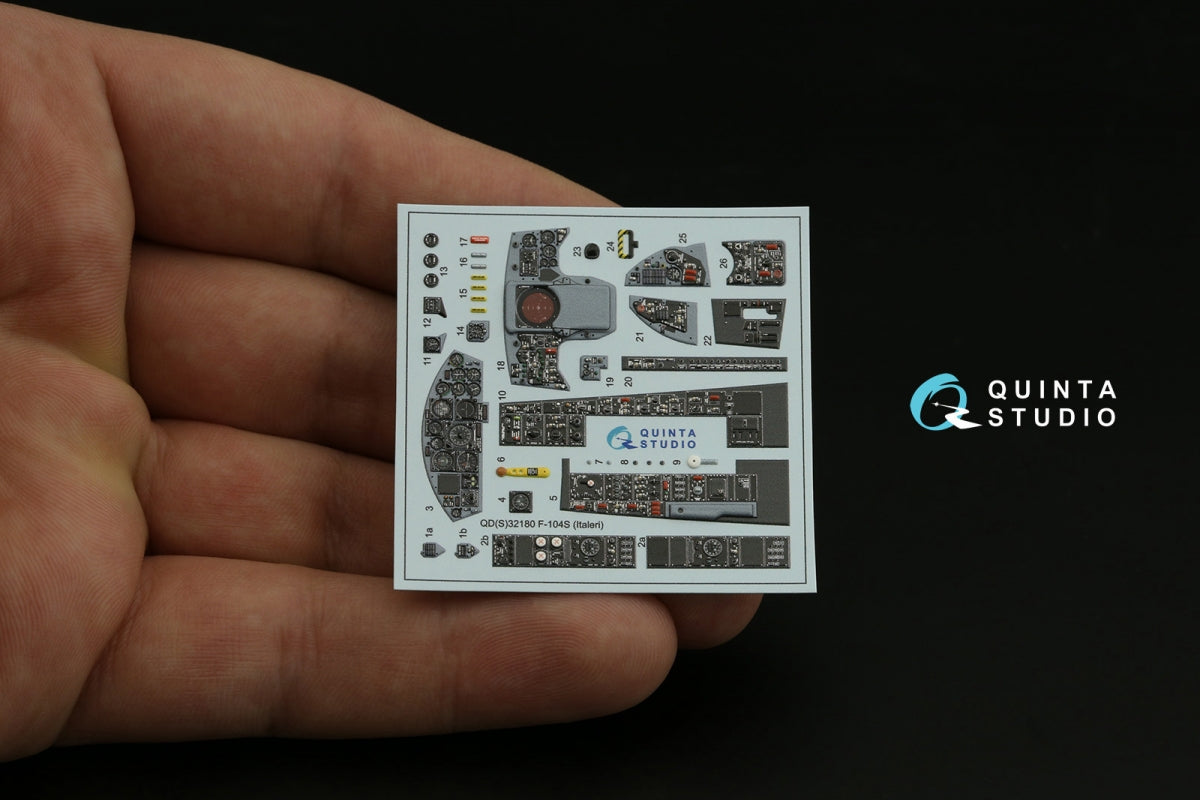 Intérieur coloré imprimé en 3D sur papier décalcomanie Quinta Studio QDS-32180 F-104S (Italeri) (petite version) 1/32 – Bild 6