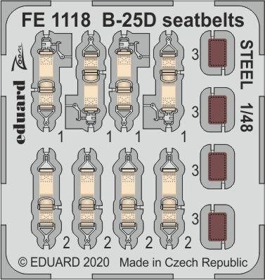 Ceintures de sécurité Eduard FE1118 B-25D en acier, échelle 1/48, Revell