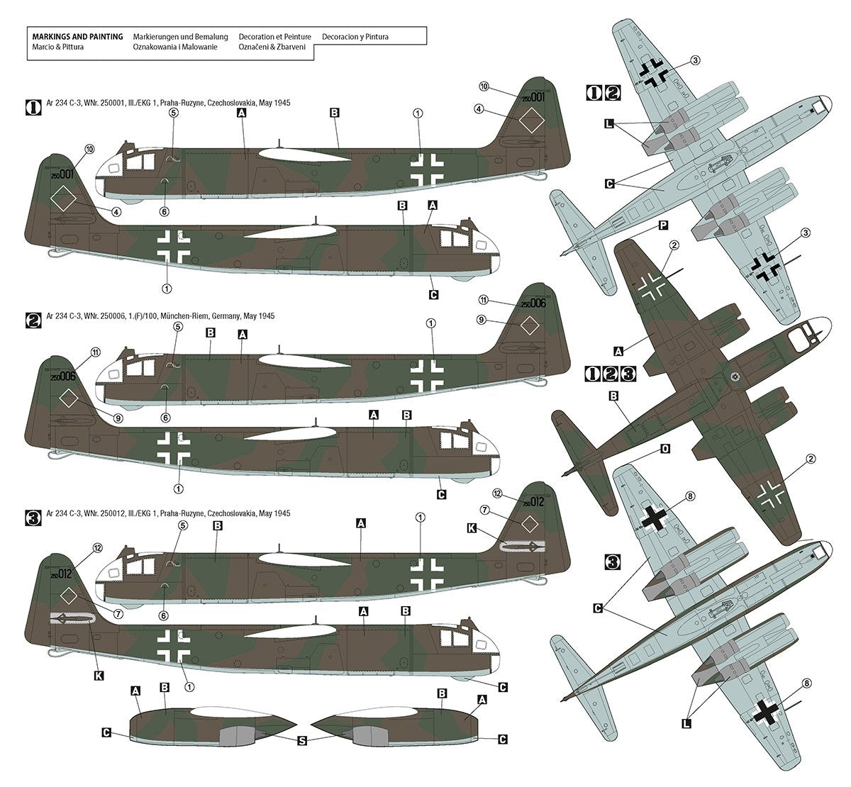 Hobby 2000 72050 Arado Ar 234 C-3 avec Bombentorpedo Production initiale - Dragon 1/72 – Bild 2