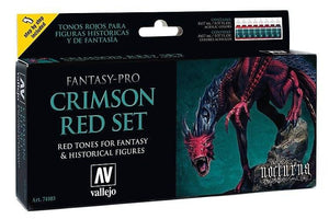 Vallejo 74103 Coffret de peinture pour maquettes Fantasy Pro Rouge Cramoisi 8 x 17 ml