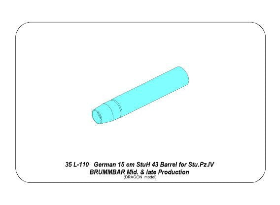Canon Aber 35L-110 allemand de 15 cm StuH 43 pour Stu.Pz. IV BRUMBAR (1/35) – image 9