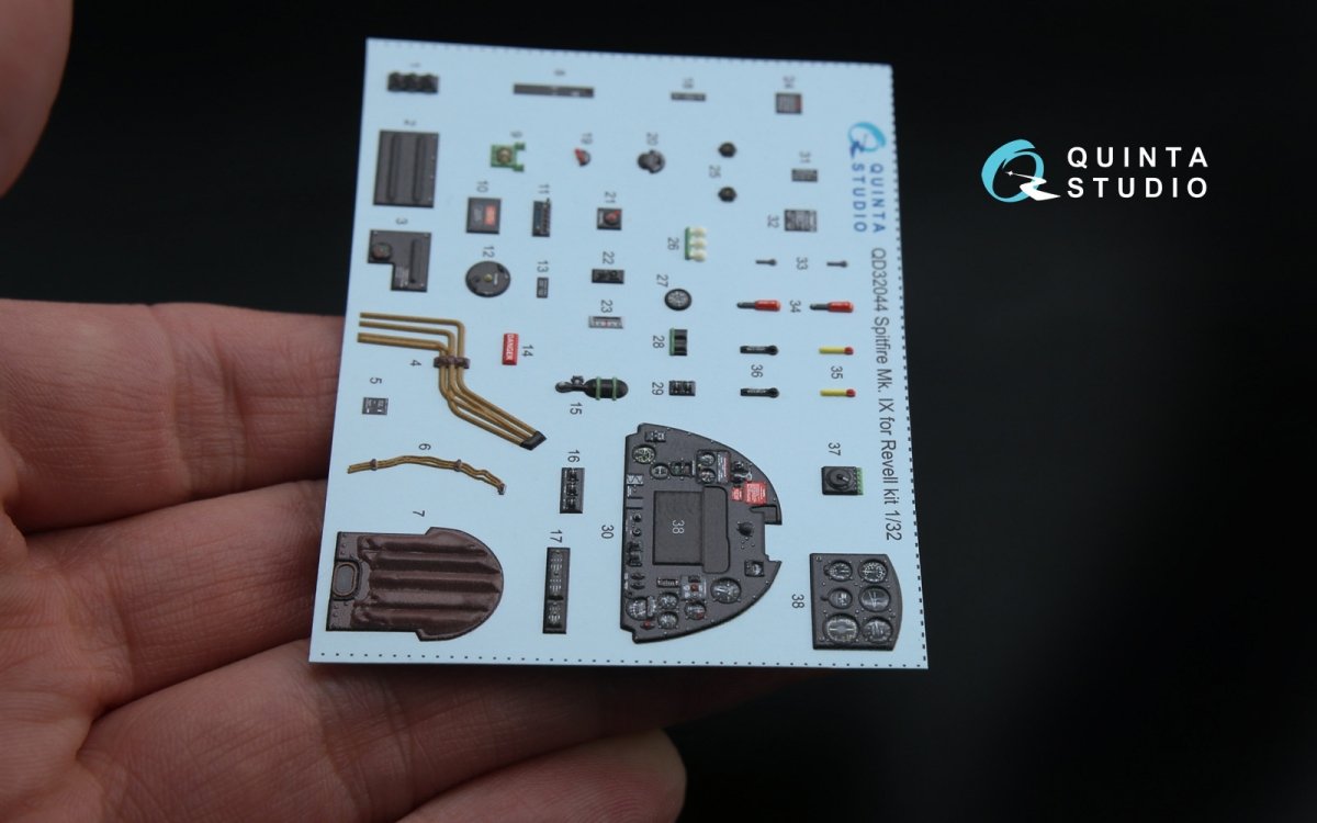 Intérieur imprimé en 3D et coloré sur papier décalcomanie pour Spitfire Mk. IX (Quinta Studio QD32044) (pour maquette Revell) au 1/32 – immagine 4