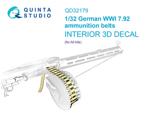 Quinta Studio QD32179 Bandes de munitions allemandes de calibre 7,92 mm (Première Guerre mondiale) (Tous les kits) 1/32