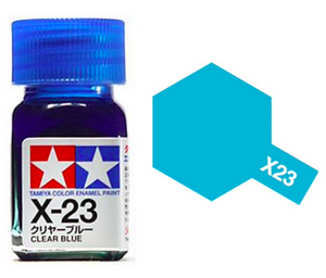 Peinture émail Tamiya X23 Bleu transparent (80023)