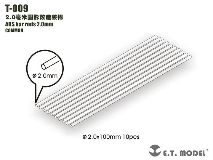 Barres de renfort en ABS ET modèle T-009 de 2,0 mm