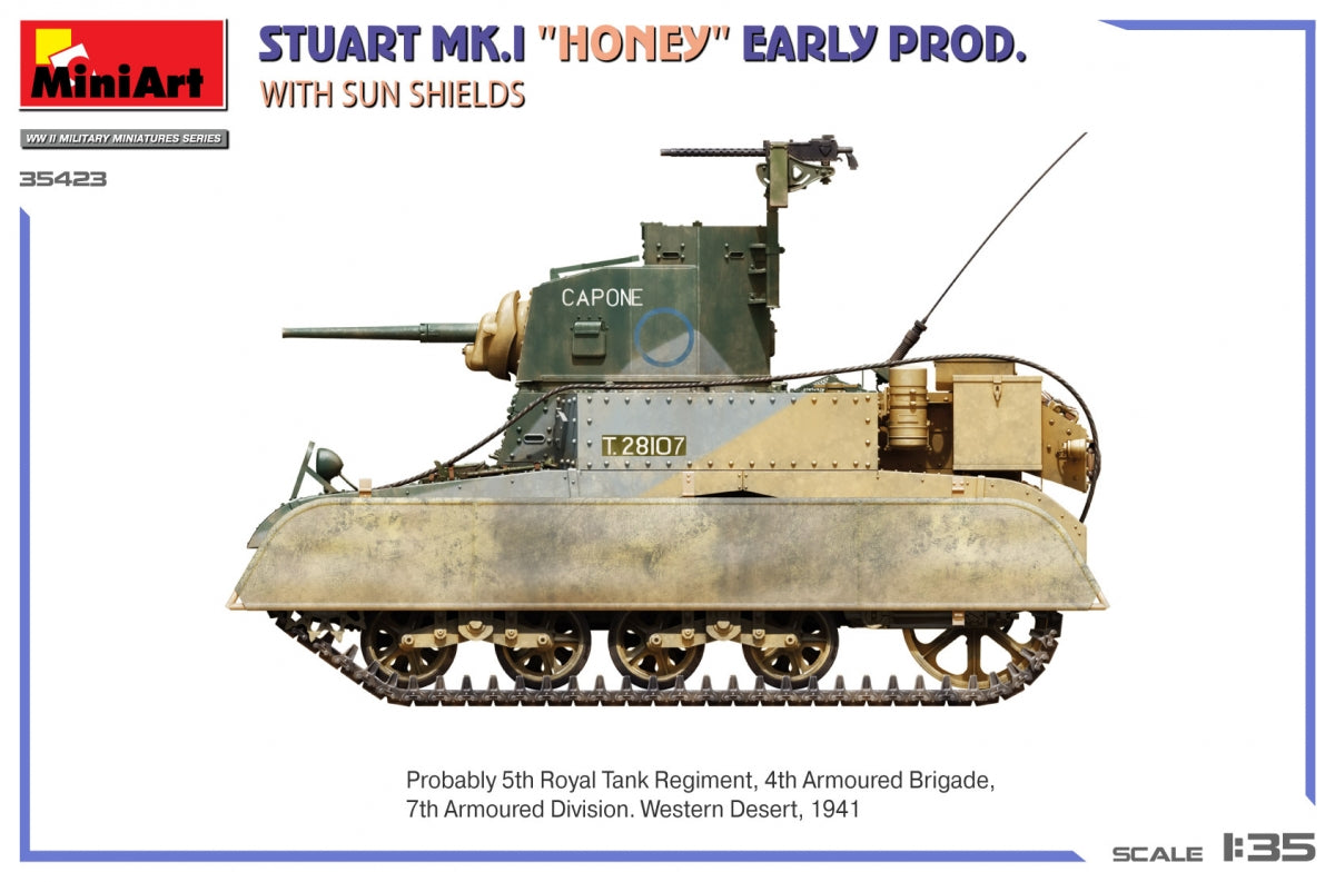 MiniArt 35423 Stuart Mk.I “Honey” Early Prod. w/Sun Shields 1/35 – zdjęcie 4
