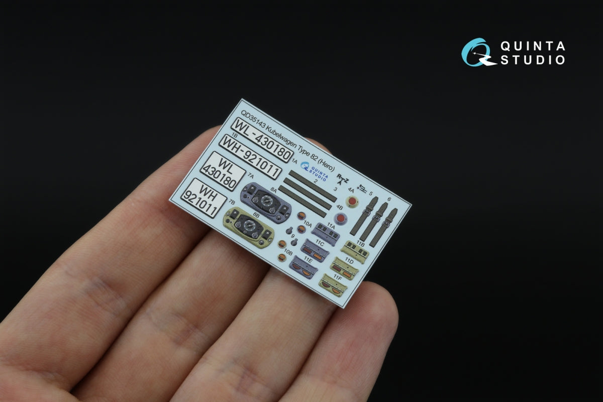 Quinta Studio QD+35143 Kubelwagen Type 82 Intérieur imprimé en 3D et coloré sur papier décalcomanie (Hero) (avec pièces en résine imprimées en 3D) 1/35 – immagine 5