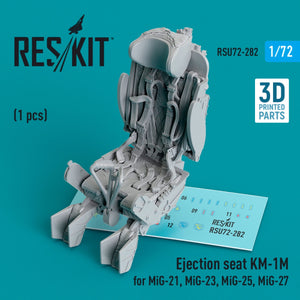 RESKIT RSU72-0282 Siège éjectable KM-1M pour MiG-21, MiG-23, MiG-25, MiG-27 (1 pièce) (imprimé en 3D) 1/72