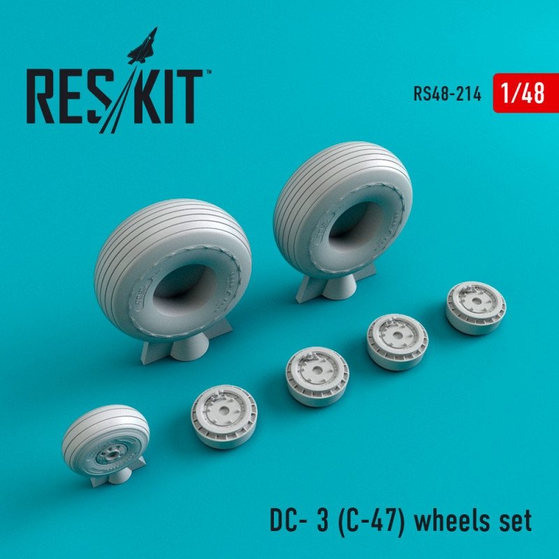 RESKIT RS48-0214 DC-3 (C-47) jeu de roues 1/48