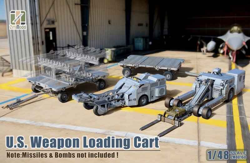 Chariot de chargement d&amp;#39;armes américain Zimi modèle 80160, échelle 1/48