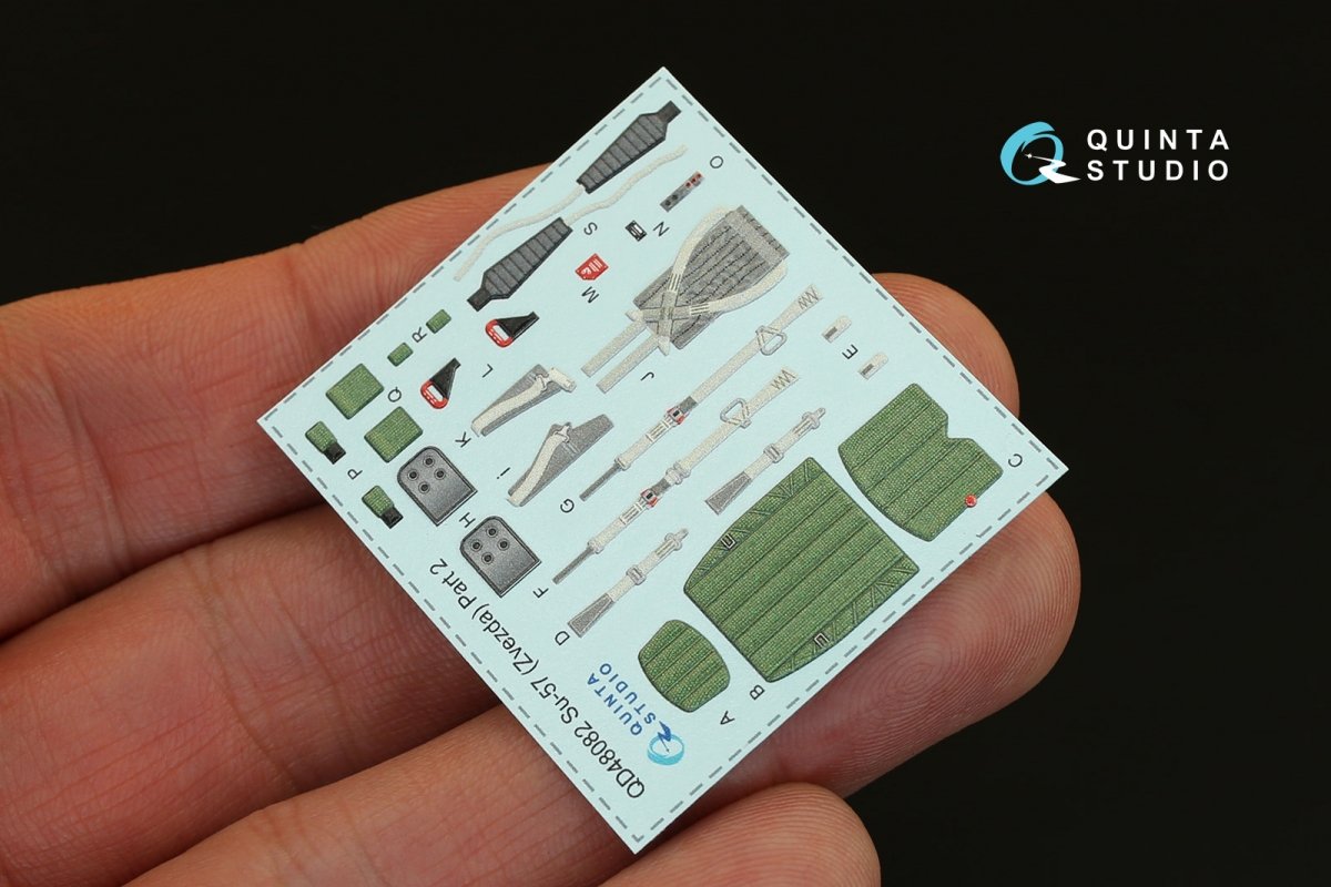 Intérieur imprimé en 3D et coloré sur papier décalcomanie Quinta Studio QD48082 Su-57 (pour kit Zvezda) 1/48 – image 2