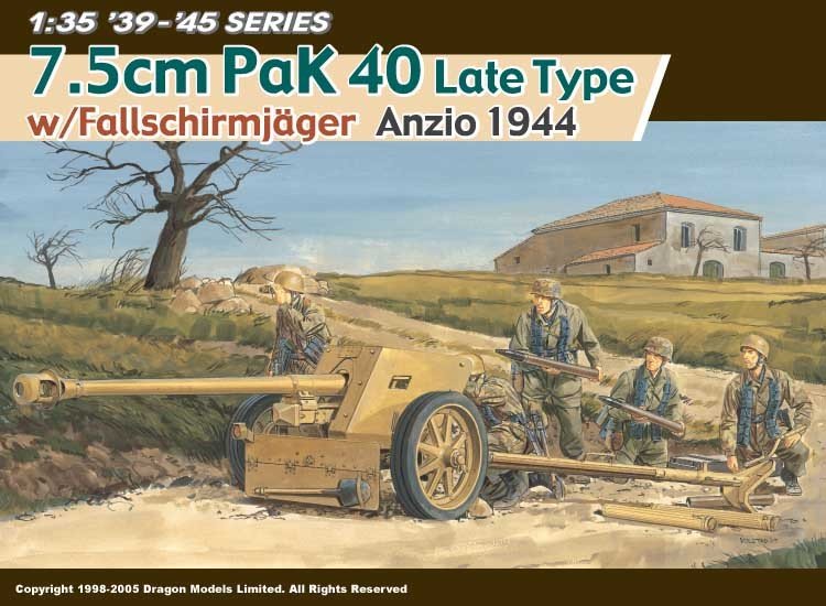 Dragon 6250 7,5 cm Pak40 Type tardif avec FJ (1/35)