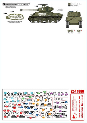 Star Decals 72-A1080 US Armor Mix # 1. Chars américains M4A3E8 « Easy Eight » en Europe du Nord 1944-45 1/72 – Bild 2