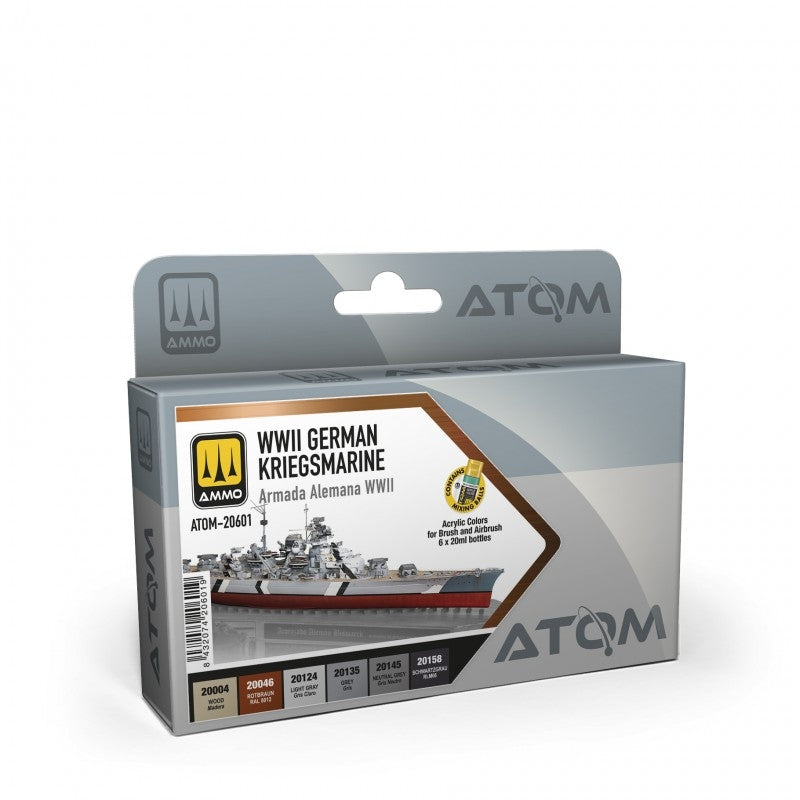 Munitions de Mig Jimenez 20601 ATOM Set Allemand KRIEGSMARINE Seconde Guerre mondiale 6x20ml