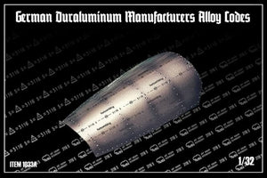 Uschi 1033a, fabricant allemand de duralumin, codes d&amp;#39;alliage MINI 1/32