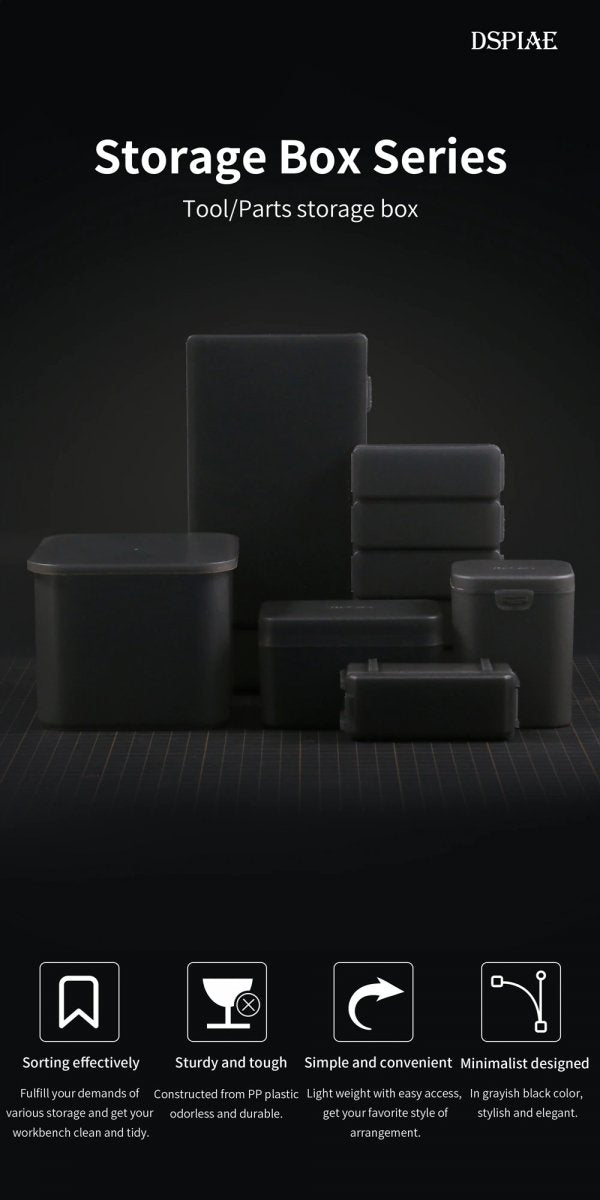 Boîte de rangement pour accessoires DSPIAE BOX-4 en plastique noir, 101 x 69 x 62 mm / Conteneur à accessoires – image 2