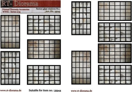 Accessoires imprimés RT-Diorama 35743 : Vitrage d'usine n° 1 1/35