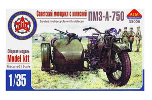 Maquette AIM Fan Modell 35006 PMZ-A-750 Moto soviétique avec side-car 1/35