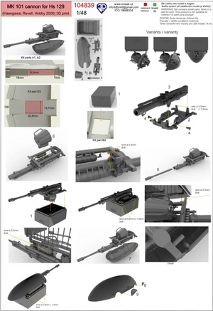 Omask 104841 MK 101 cannon for Hs 129 1/48 – zdjęcie 3
