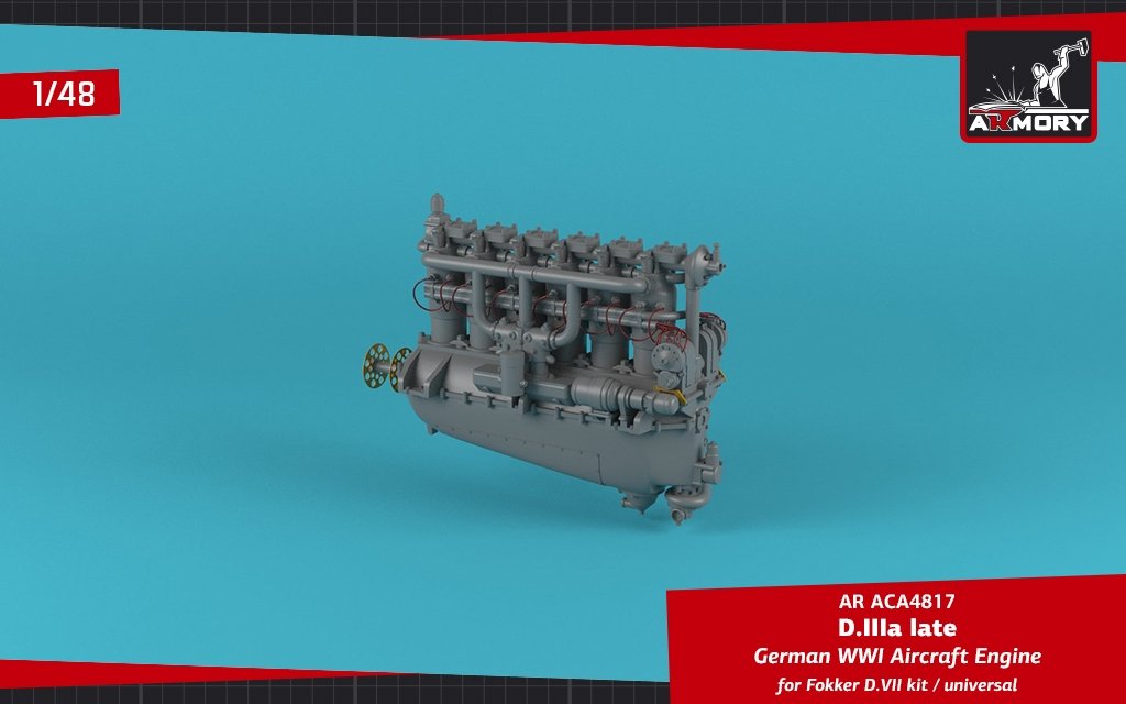 Armory Models ACA4817 Moteur d&amp;#39;avion allemand de la Première Guerre mondiale mod. D.IIIa 1/48 – image 5