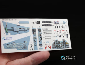 Intérieur imprimé en 3D et coloré sur papier décalcomanie Quinta Studio QD32001 Su-25 (pour maquette Trumpeter) 1/32 – immagine 3