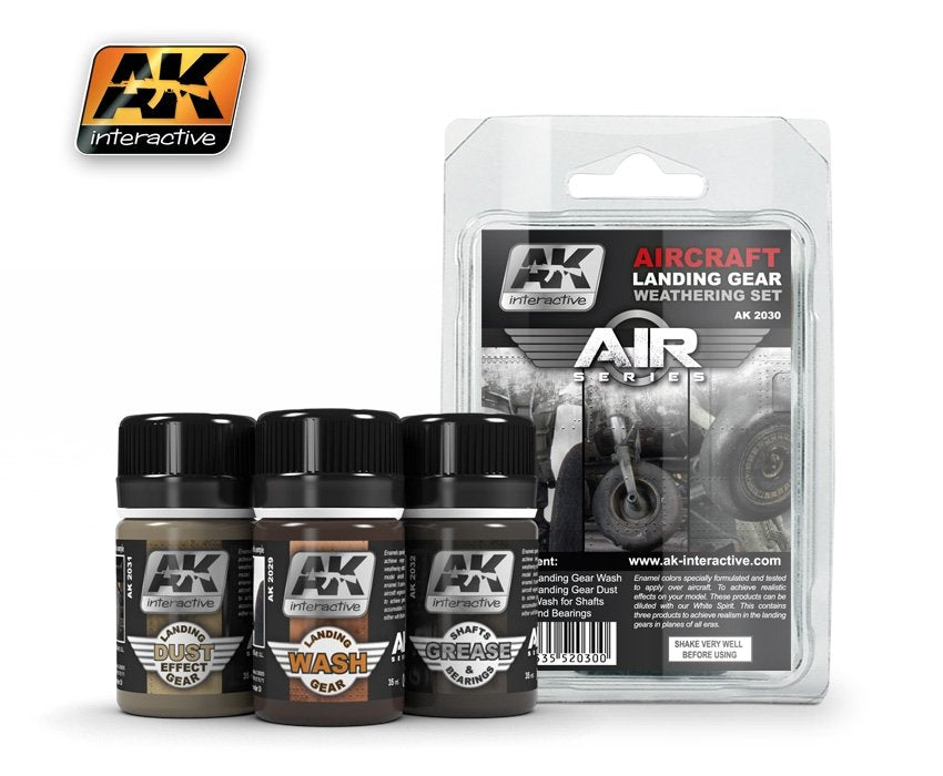 Kit de vieillissement pour train d&amp;#39;atterrissage d&amp;#39;avion AK2030 (Série Air) d&amp;#39;AK Interactive