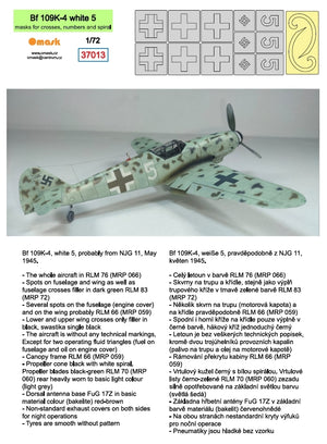 Omask 37013 Bf 109K-4 blanc 5 (masques pour croix, chiffres et spirale) 1/72 – image 2