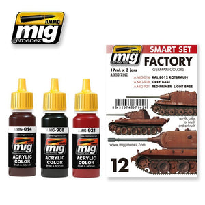 Munitions Mig Jiminez 7142 Couleurs d&amp;#39;usine allemandes (3 x 17 ml)