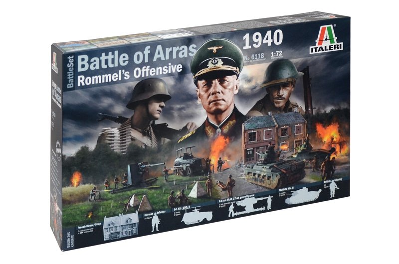 Italeri 6118 1940 BATAILLE D&amp;#39;ARRAS - OFFENSIVE DE ROMMEL - COFFRET DE BATAILLE 1/72