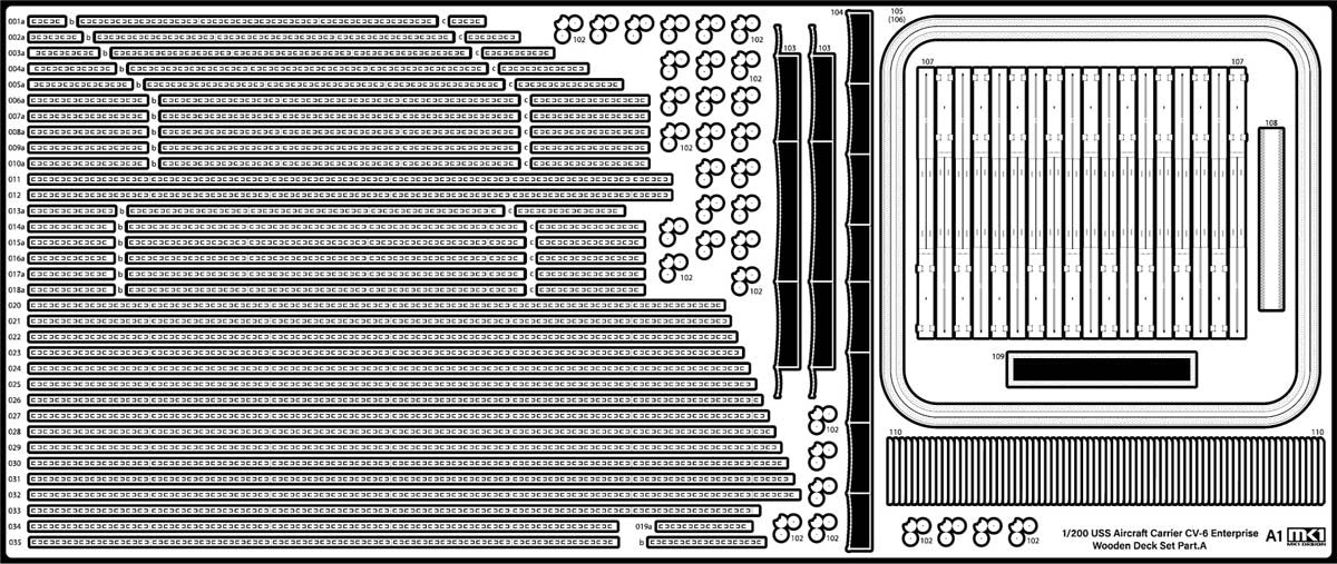Maquette MK1 Design MD-20023 du pont en bois de l&amp;#39;USS CV-6 Enterprise pour Trumpeter au 1/200 – image 11