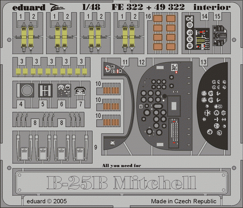Intérieur du B-25B Eduard FE322, miniatures précises au 1/48