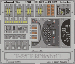 Intérieur du B-25B Eduard FE322, miniatures précises au 1/48