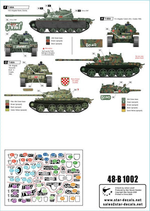Star Decals 48-B1002 Chars T-55A n° 2. Guerre des Balkans. Guerre dans les Balkans et en ex-Yougoslavie, échelle 1/48 – immagine 2