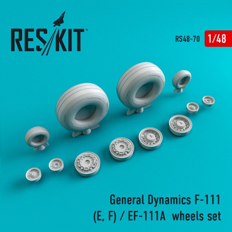 RESKIT RS48-0070 Jeu de roues F-111 (E, F) / EF-111A 1/48