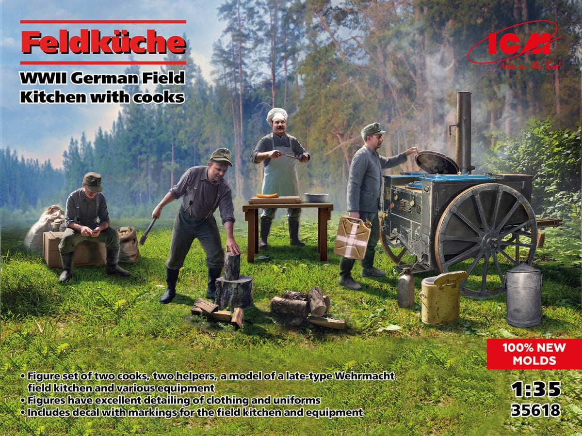 ICM 35618 Feldkuche Cuisine de campagne allemande de la Seconde Guerre mondiale avec cuisinières 1/35