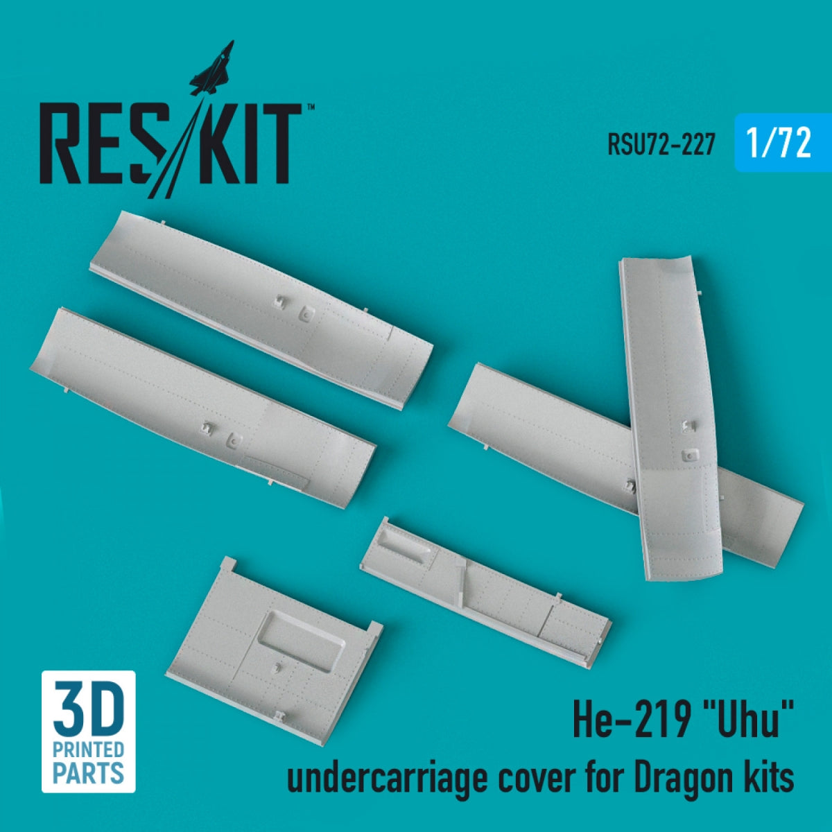 RESKIT RSU72-0227 HE-219 « UHU » COUVERCLES DE TRAIN D'ATTERRISSAGE POUR MAQUETTE DRAGON (IMPRIMÉS EN 3D) 1/72